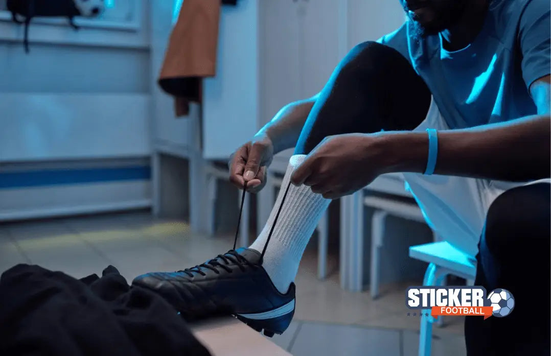 Joueur de foot vestiaire