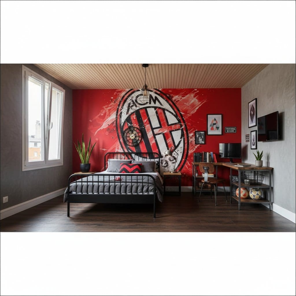 Visualisation papier peint foot AC Milan paint art