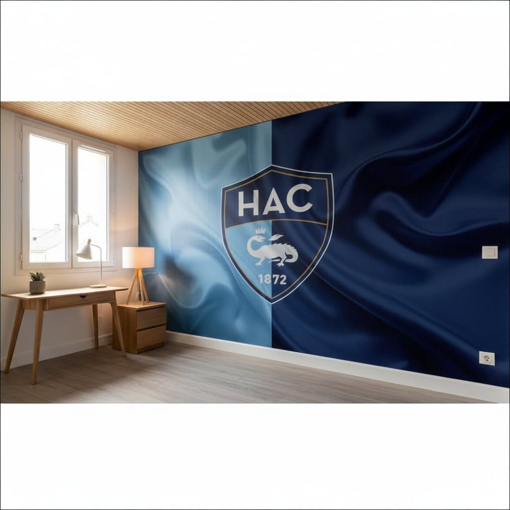 Visualisation papier peint foot HAC effet drapeau