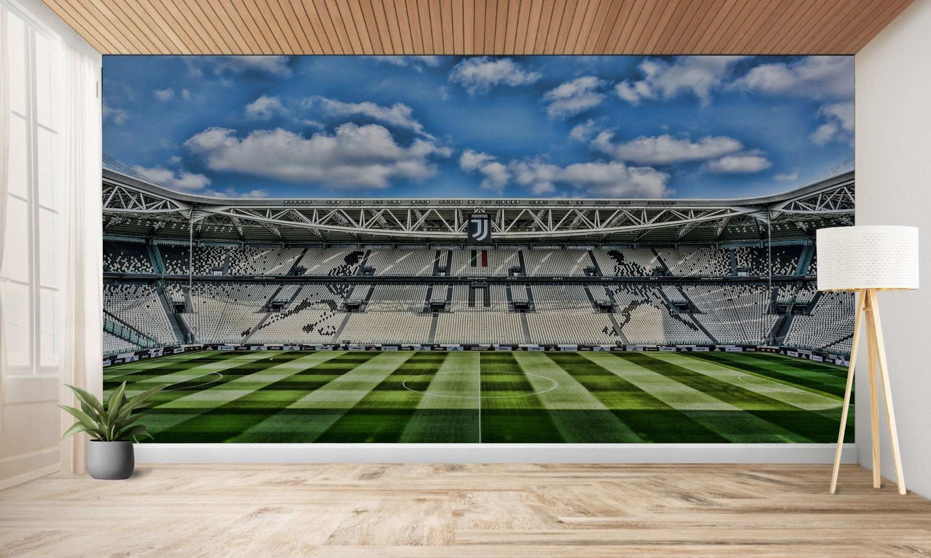 Peinture murale sur le thème du stade.