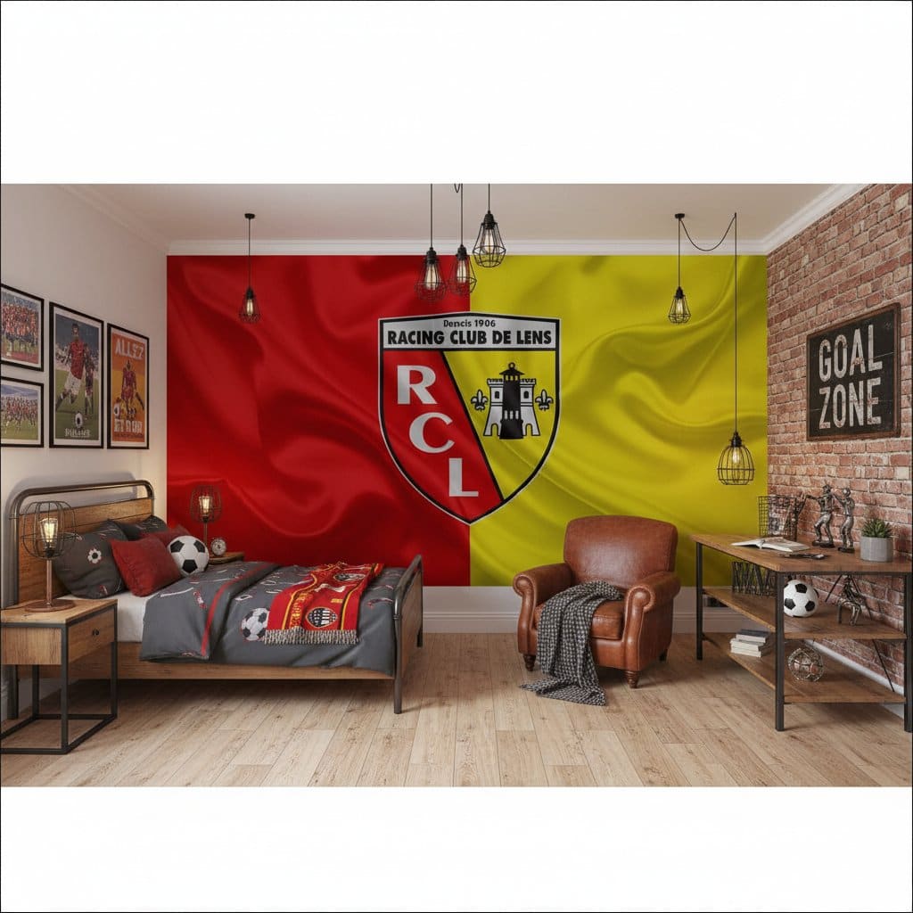 Visualisation papier peint football RC Lens deco foot effet