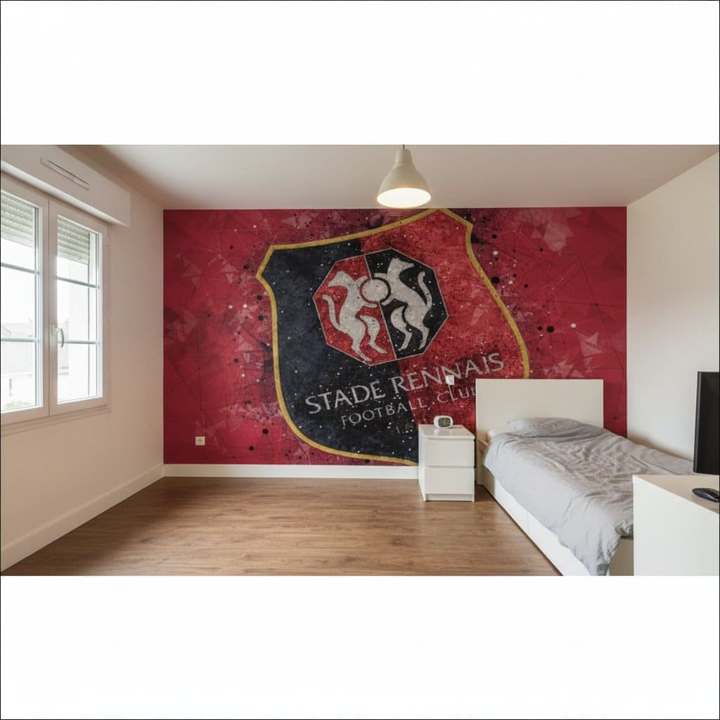 Visualisation papier peint football Stade Rennais deco