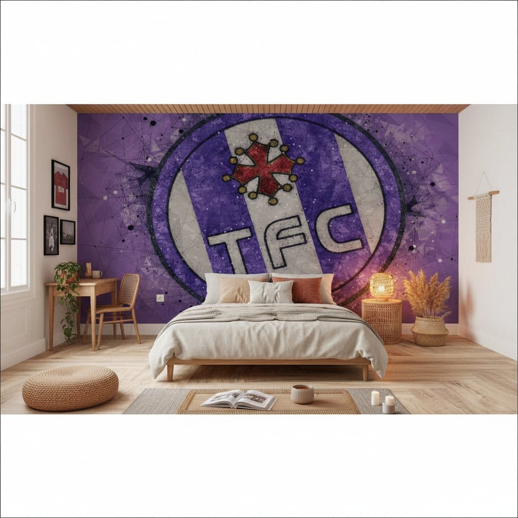 Visualisation papier peint football Toulouse FC deco
