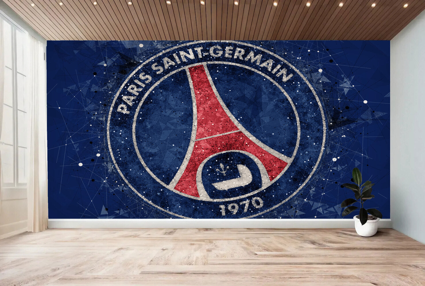 Papier peint football Paris Saint Germain sur mesure - Logo