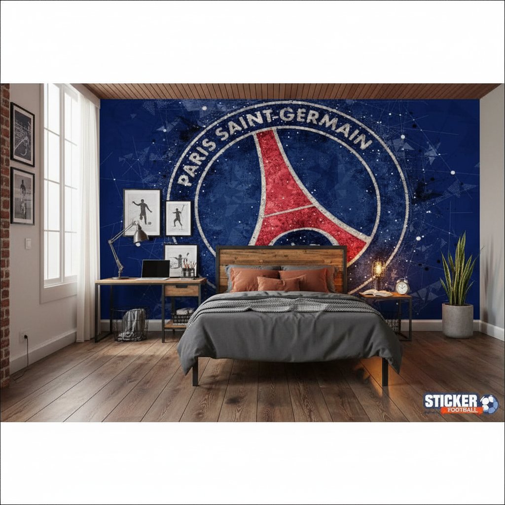 Visualisation Papier peint football Paris Saint Germain sur mesure - Logo PSG