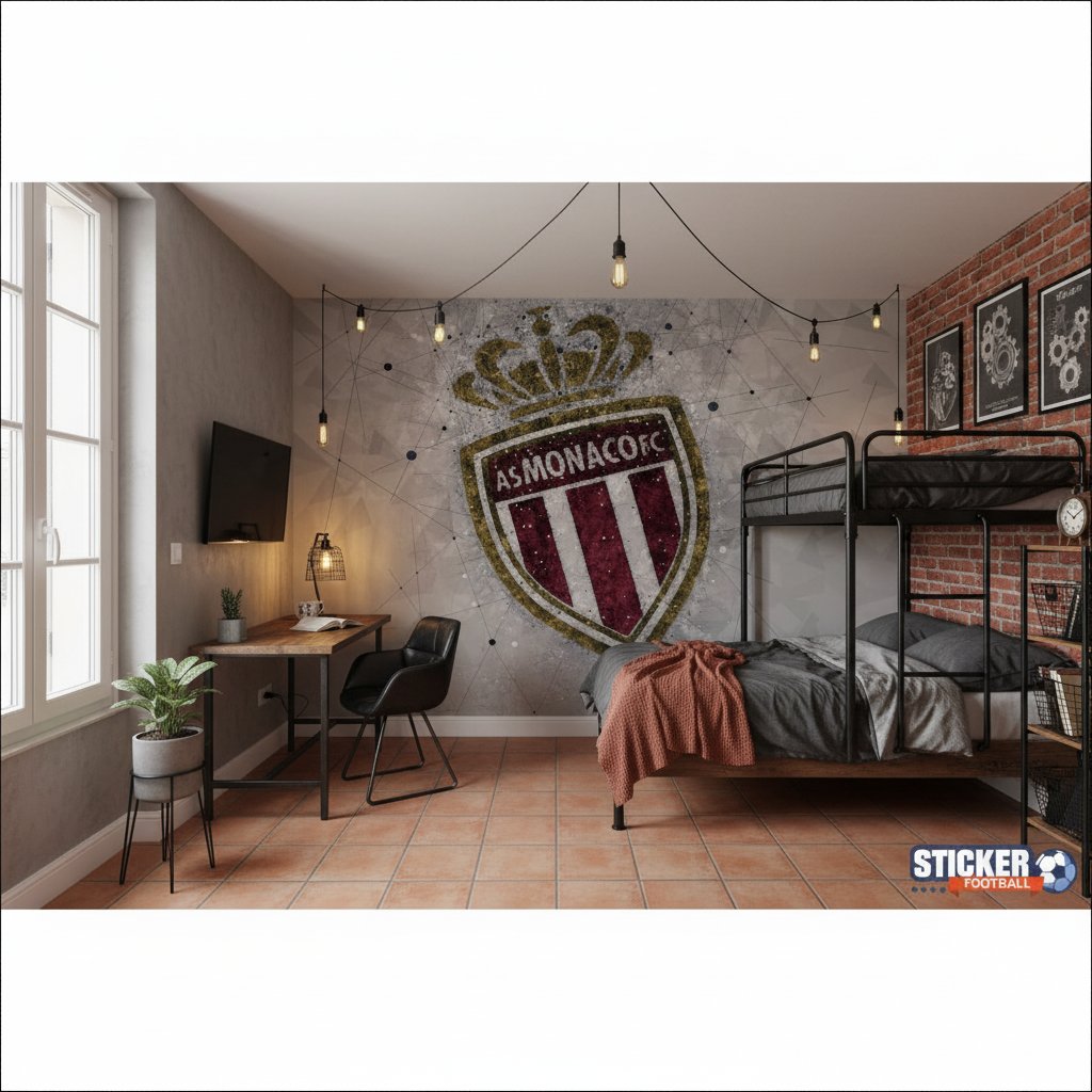 Visualisation papier peint foot AS Monaco decoration