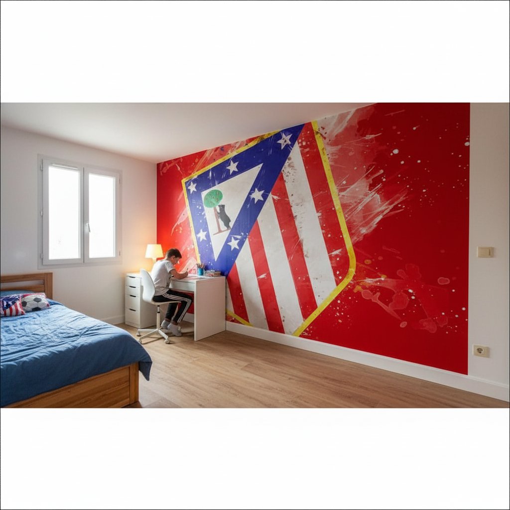 Visualisation papier peint foot Atletico Madrid football deco