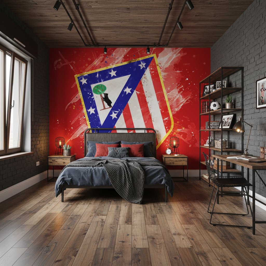 Visualisation papier peint foot Atletico Madrid football deco
