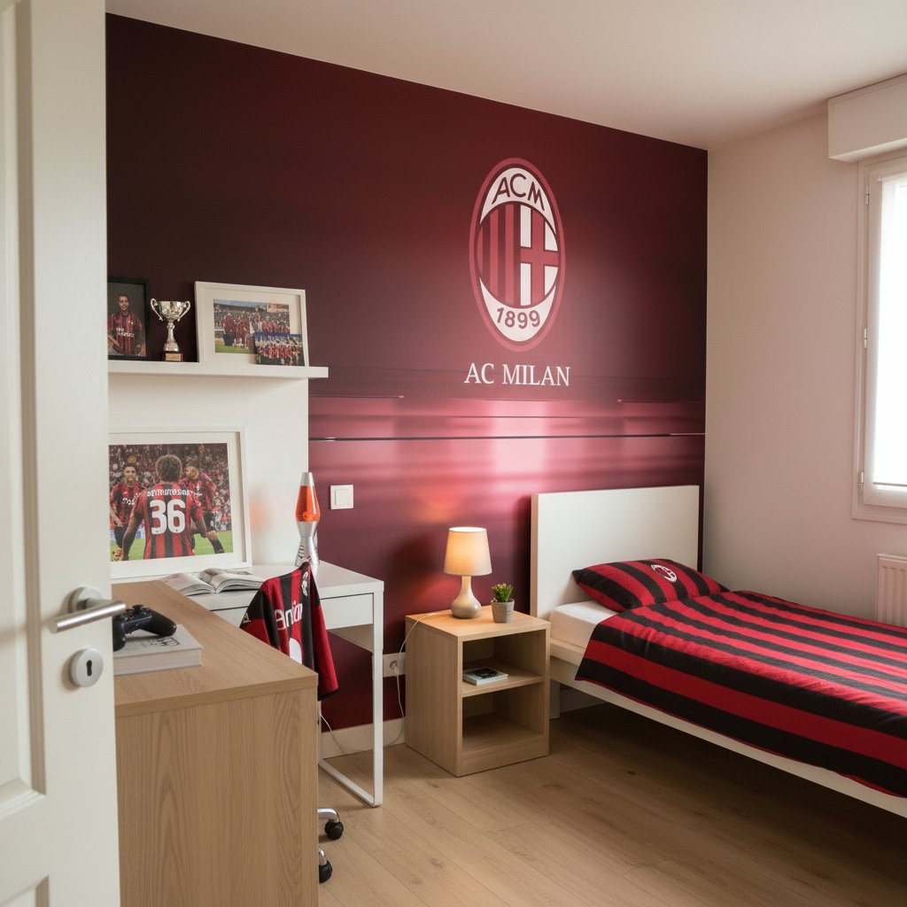 Visualisation Papier Peint AC Milan - Déco Ultime pour Fans