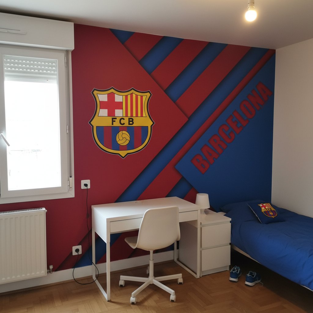 Visualisation Papier Peint Bleu-Rouge FC Barcelone Bold