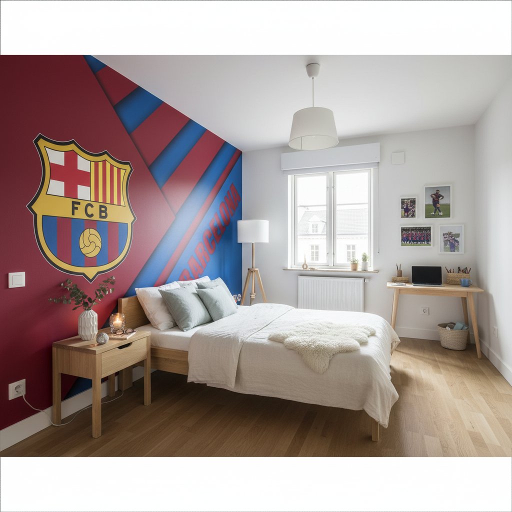 Visualisation Papier Peint Bleu-Rouge FC Barcelone Bold