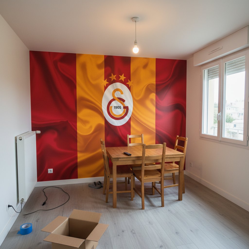 Visualisation Papier Peint Logo Galatasaray S.K. - Déco Fan Football