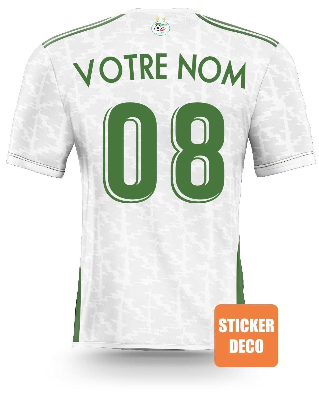 Déco sticker foot - Maillot Algérie blanc