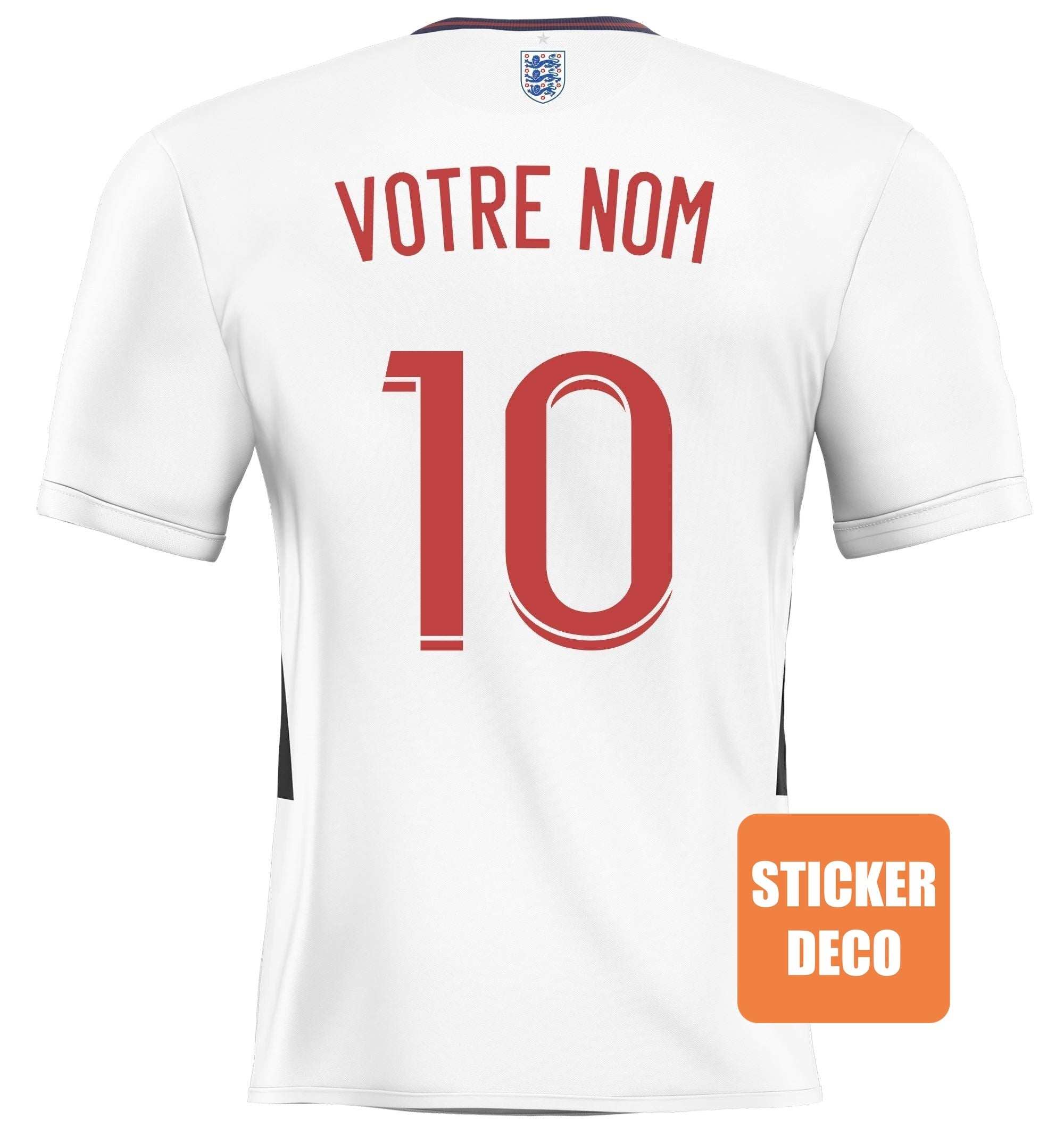 Sticker maillot foot cadeau pour enfant Angleterre Déco sticker foot - maillot football angleterre