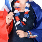 Collier de fleur tricolore pour goodies foot - Vignette | stickers foot