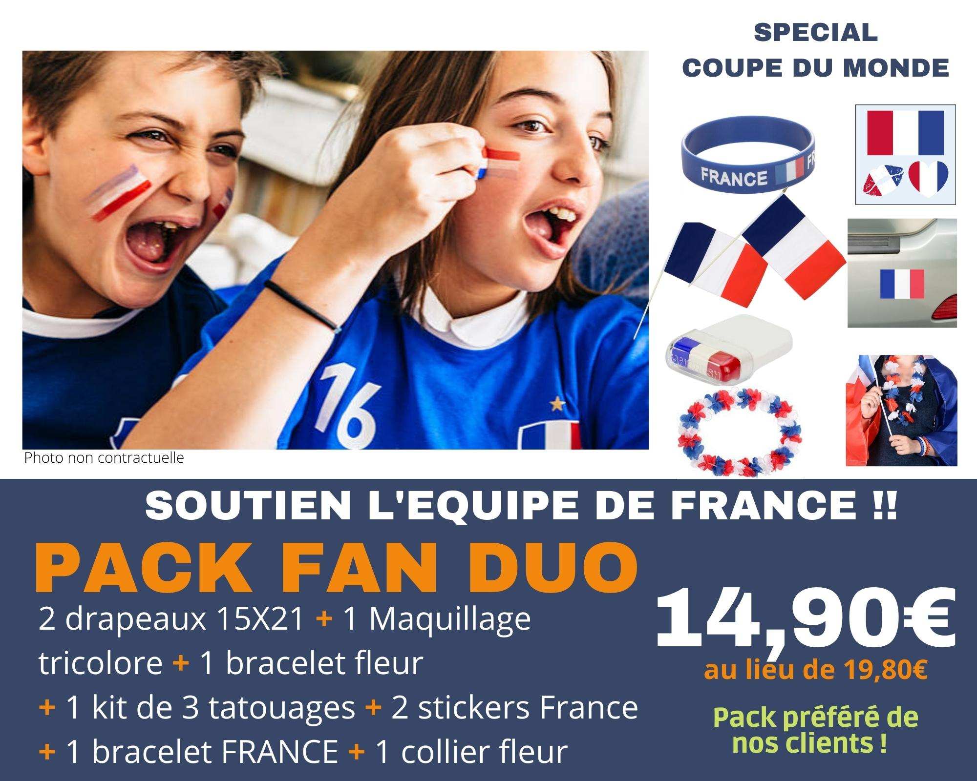 Pack DUO Fan Accessoires de foot tricolore