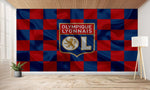 papier peint football Olympique de Lyon effet - Vignette | stickers foot