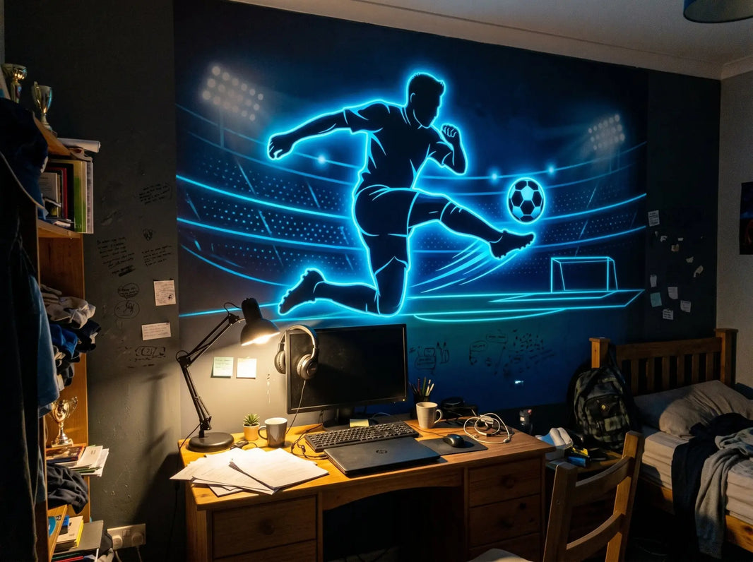 Idée papier peint chambre ado fan de foot: transformer