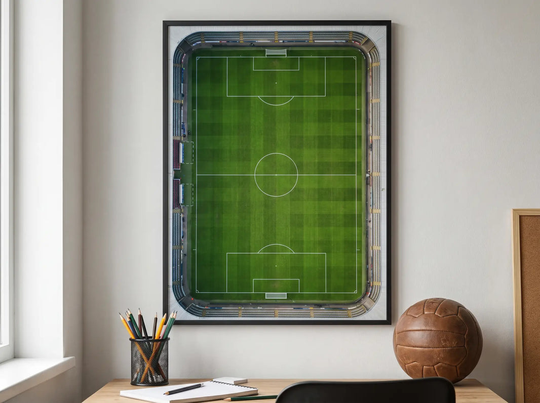 Poster terrain de foot vue aérienne: la déco qui transforme