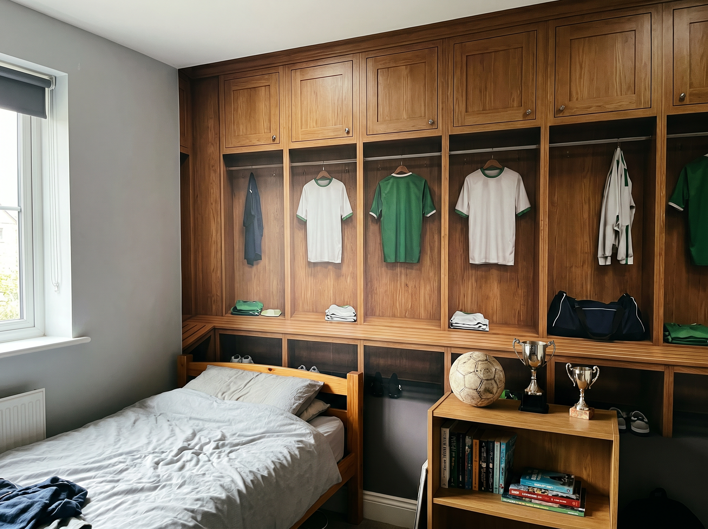 Papier peint vestiaire de foot : la déco de chambre qui plonge votre enfant dans l'ambiance d'avant-match