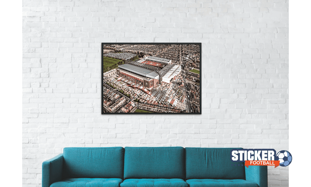 Décoration affiche Stade de foot Anfield vue aerienne