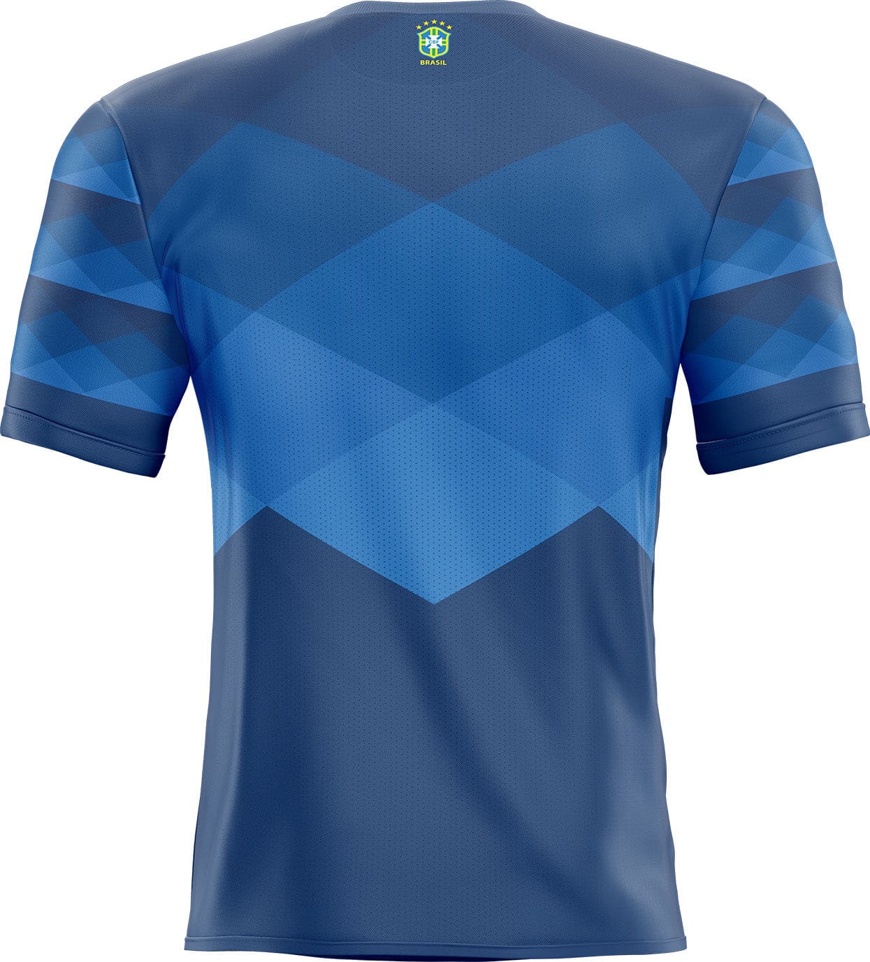 Adhésif brésil maillot bleu personnalisé avec motif géométrique et logo équipe nationale brésil au col