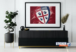 Affiche Déco foot du logo Cagliari - Vignette | Sticker Foot