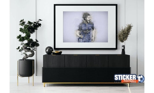 Tableau football art Adrien Rabiot psg