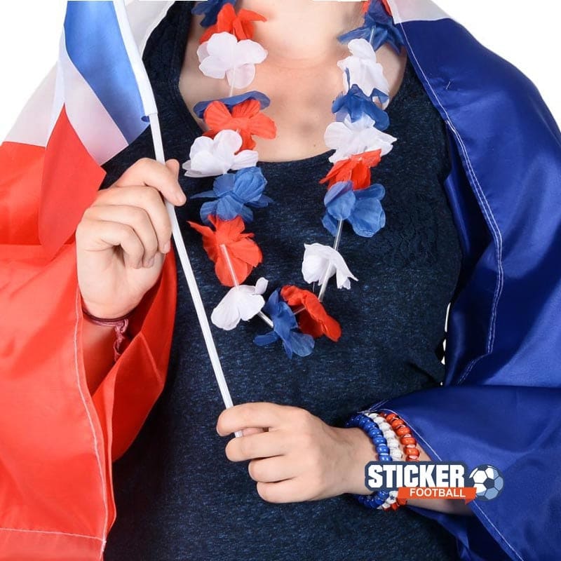 Collier de fleur tricolore pour goodies foot