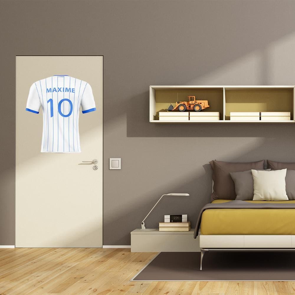 Stciker football auxerre sur porte de chambre 