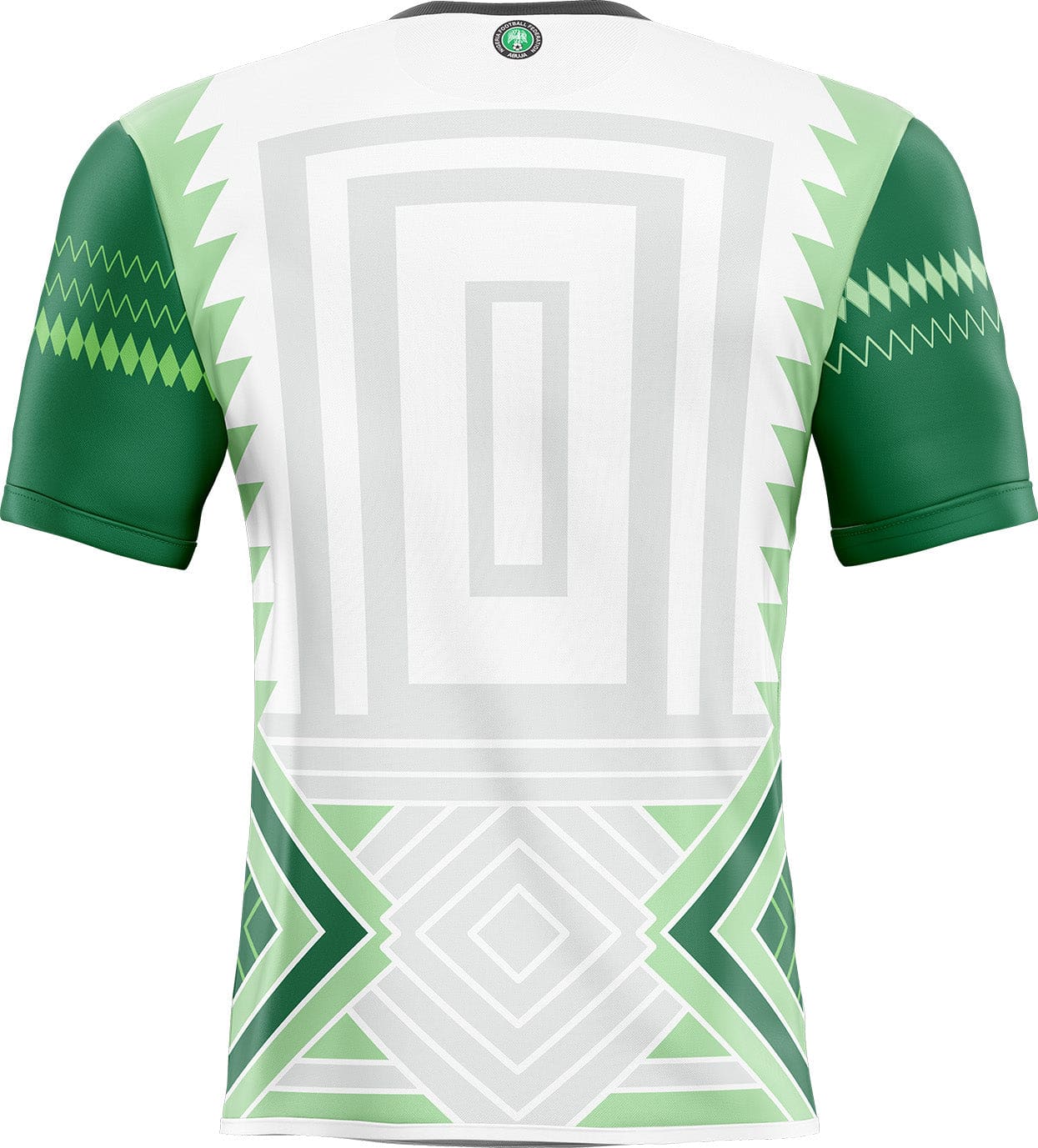 Déco sticker maillot nigeria football vert et blanc avec motifs géométriques tribaux pour maillot nigeria football
