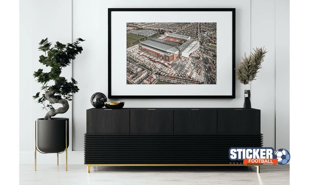 Décoration affiche Stade de foot Anfield vue aerienne