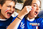 Maquillage de football France pour supporter coupe du monde - Vignette | Sticker Foot