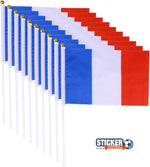 Pack de 10 - Drapeau France football 15X21 cm - Vignette | Sticker Foot
