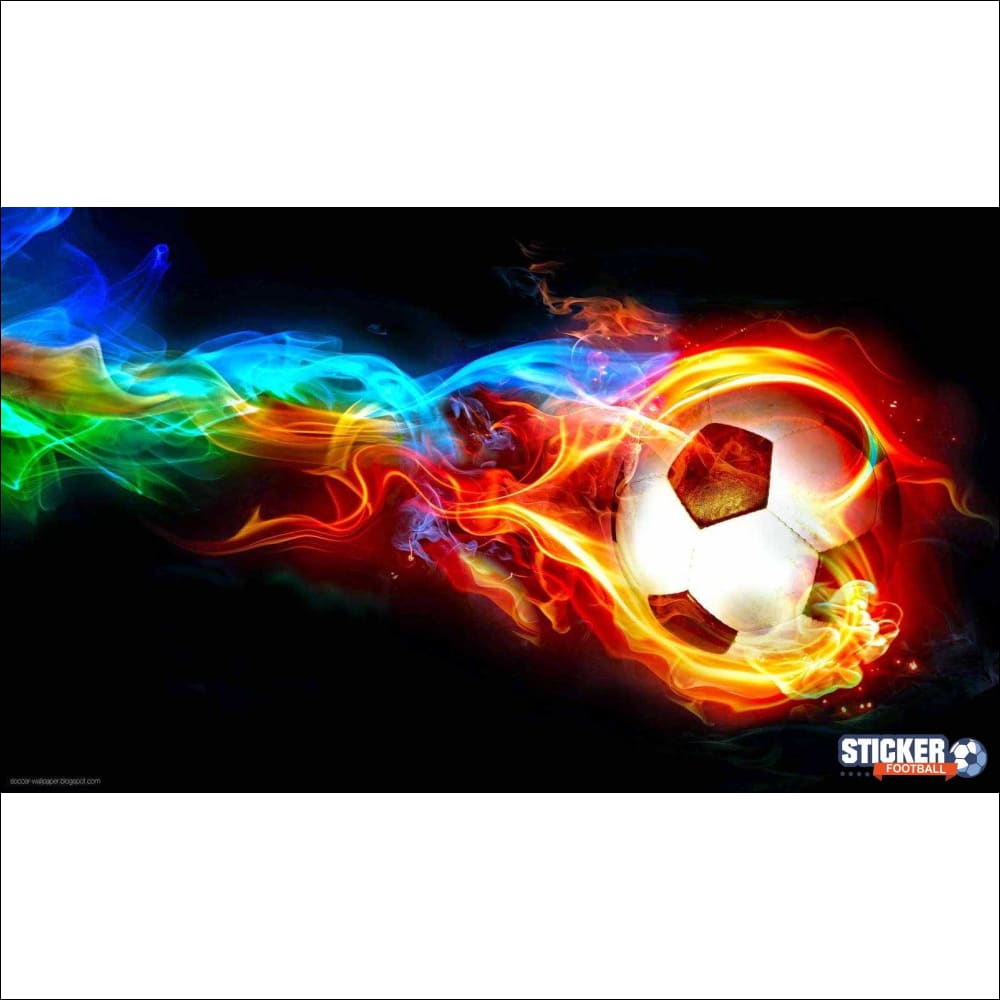 Ballon de football enflammé.