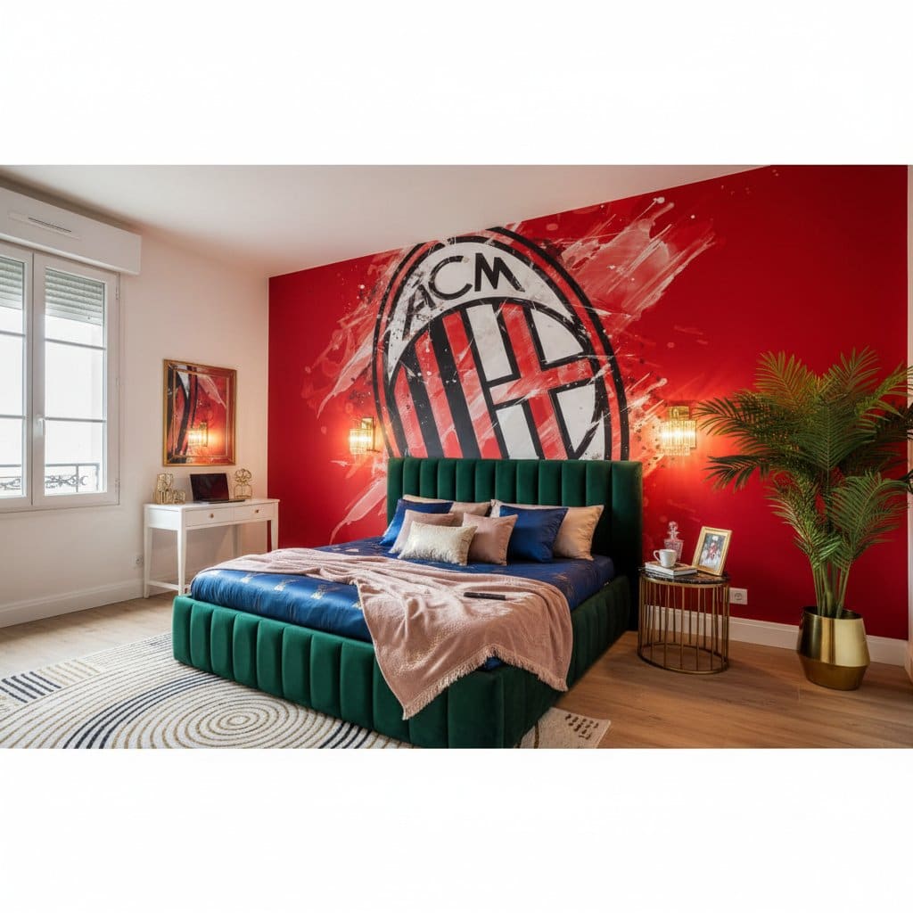 Visualisation papier peint foot AC Milan paint art