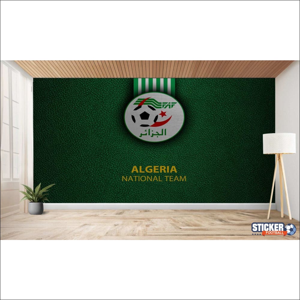 Mur vert avec logo de l’équipe nationale d’Algérie