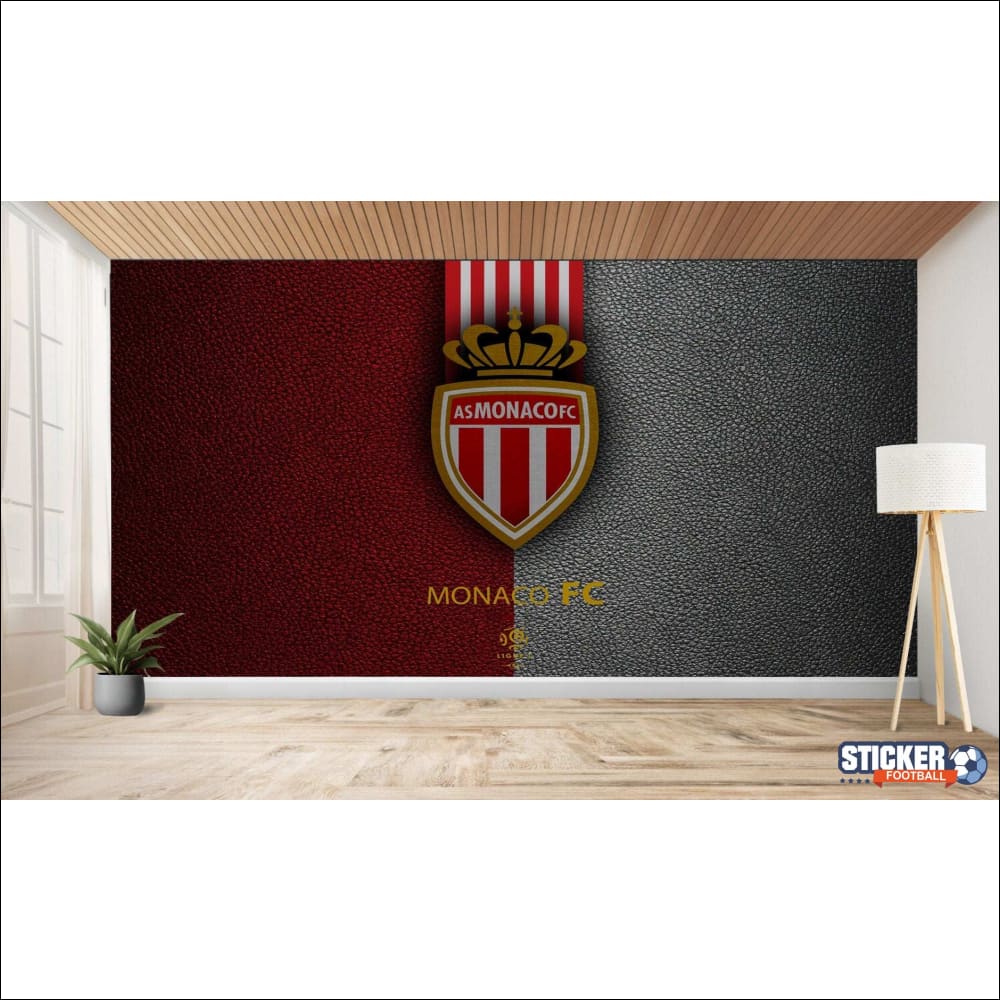 Papier peint sur le thème du Monaco FC avec un motif texturé rouge et gris.