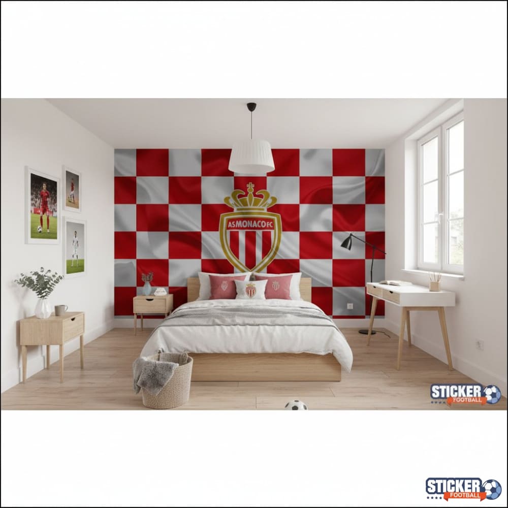 Visualisation papier peint foot AS Monaco logo effet