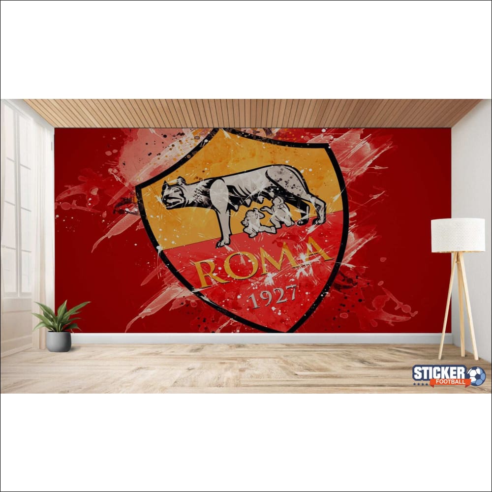 Murale représentant l’écusson du club de football AS Roma.