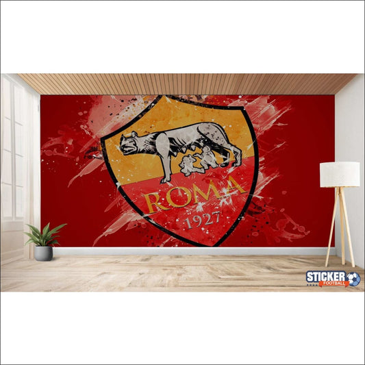 Murale représentant l’écusson du club de football AS Roma.