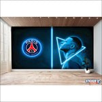 Papier peint foot Paris st Germain - MBAPPE effet neon - Vignette | stickers foot