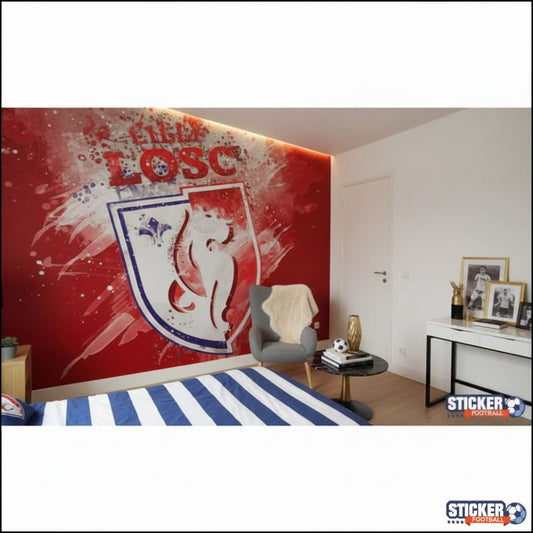Visualisation papier peint football Lille LOSC peinture effet deco