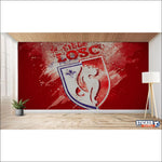 papier peint football Lille LOSC peinture effet deco - Vignette | stickers foot