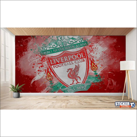 Art mural de l’écusson du club de football de Liverpool.
