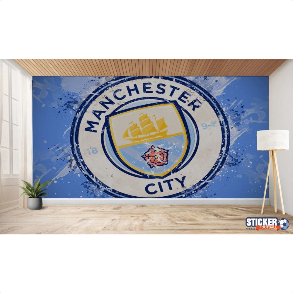 Papier peint avec le logo de Manchester City.