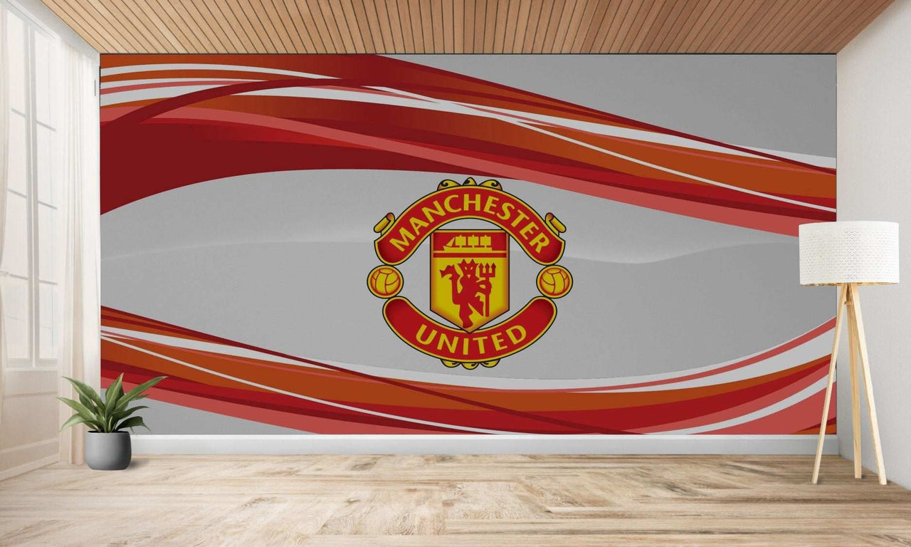 Papier peint avec le logo de Manchester United.