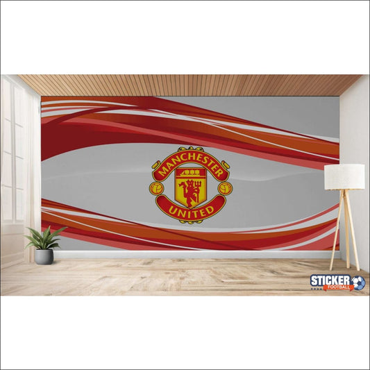 Papier peint avec le logo de Manchester United.