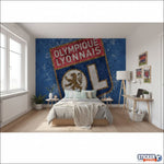papier peint football Olympique Lyon decoration - Vignette | stickers foot