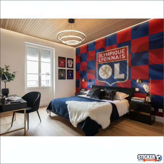 Visualisation papier peint football Olympique de Lyon effet